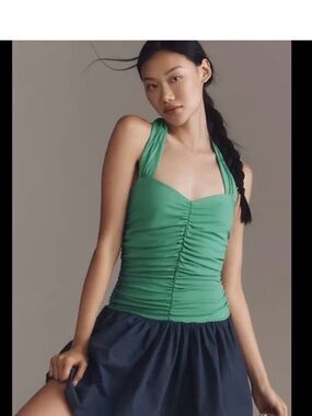 NWT Anthropology Maeve Mixed Media Halter Dress -M